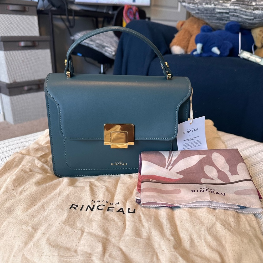 Maison RINCEAU Teal La Apollon Too Handle Satchel Bag - Picture 7 of 14